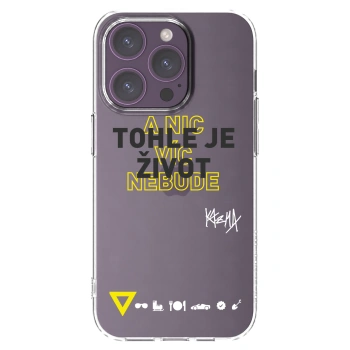 Picasee silikonový průhledný obal pro Apple iPhone 14 Pro - Kazma - TOHLE JE ŽIVOT A NIC VÍC NEBUDE