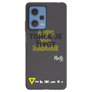 Picasee silikonový černý obal pro Xiaomi Redmi Note 12 Pro 5G - Kazma - TOHLE JE ŽIVOT A NIC VÍC NEBUDE