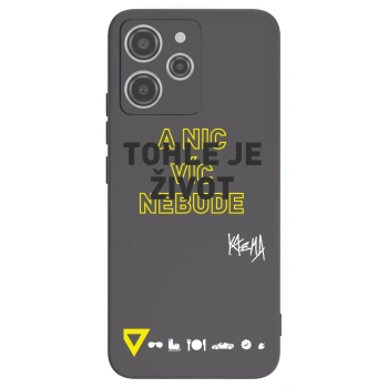 Picasee silikonový černý obal pro Xiaomi Redmi 12 4G - Kazma - TOHLE JE ŽIVOT A NIC VÍC NEBUDE