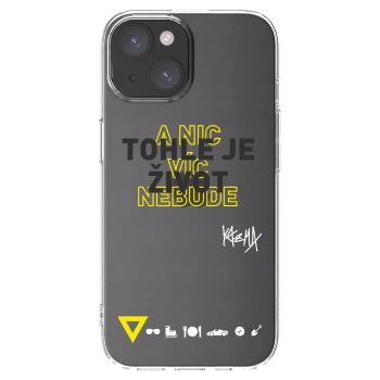 Picasee silikonový průhledný obal pro Apple iPhone 15 - Kazma - TOHLE JE ŽIVOT A NIC VÍC NEBUDE