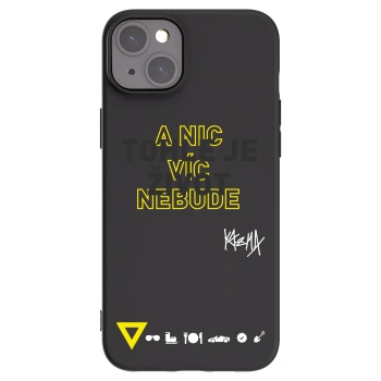 Picasee silikonový černý obal pro Apple iPhone 15 Plus - Kazma - TOHLE JE ŽIVOT A NIC VÍC NEBUDE