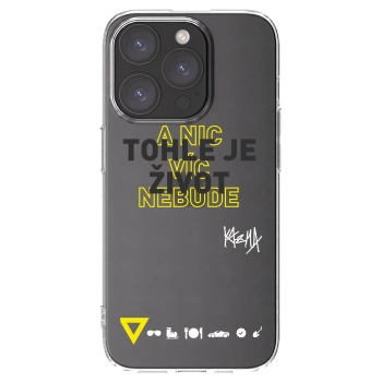 Picasee silikonový průhledný obal pro Apple iPhone 15 Pro - Kazma - TOHLE JE ŽIVOT A NIC VÍC NEBUDE