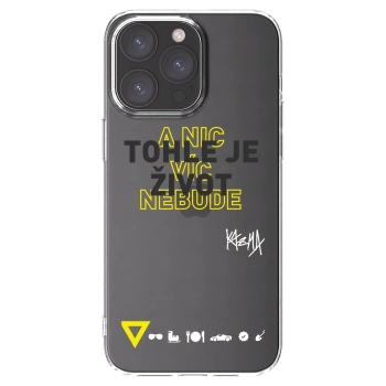 Picasee silikonový průhledný obal pro Apple iPhone 15 Pro Max - Kazma - TOHLE JE ŽIVOT A NIC VÍC NEBUDE