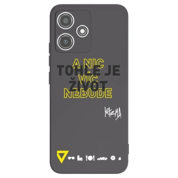 Picasee silikonový černý obal pro Xiaomi Redmi 12 5G - Kazma - TOHLE JE ŽIVOT A NIC VÍC NEBUDE