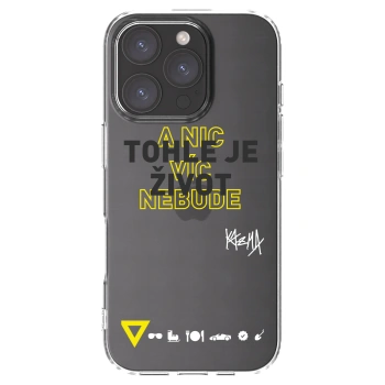Picasee silikonový průhledný obal pro Apple iPhone 16 Pro - Kazma - TOHLE JE ŽIVOT A NIC VÍC NEBUDE