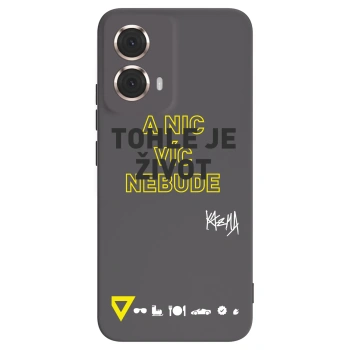 Picasee silikonový černý obal pro Motorola Moto G85 - Kazma - TOHLE JE ŽIVOT A NIC VÍC NEBUDE