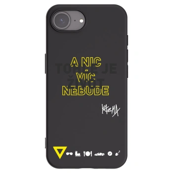 Picasee silikonový černý obal pro Apple iPhone 16e - Kazma - TOHLE JE ŽIVOT A NIC VÍC NEBUDE