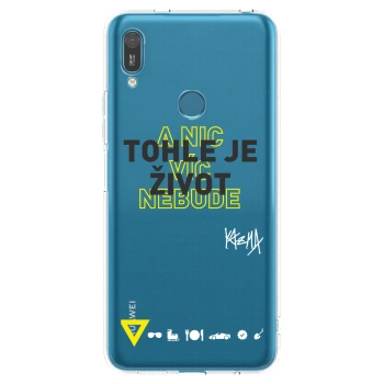 Picasee silikonový průhledný obal pro Huawei Y7 2019 - Kazma - TOHLE JE ŽIVOT A NIC VÍC NEBUDE