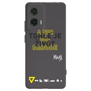 Picasee silikonový černý obal pro Motorola Moto G35 5G - Kazma - TOHLE JE ŽIVOT A NIC VÍC NEBUDE