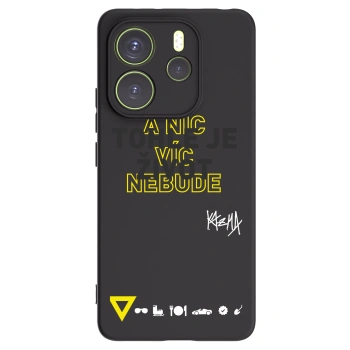 Picasee silikonový černý obal pro Xiaomi Redmi Note 14 4G - Kazma - TOHLE JE ŽIVOT A NIC VÍC NEBUDE