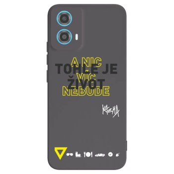 Picasee silikonový černý obal pro Motorola Moto G34 5G - Kazma - TOHLE JE ŽIVOT A NIC VÍC NEBUDE