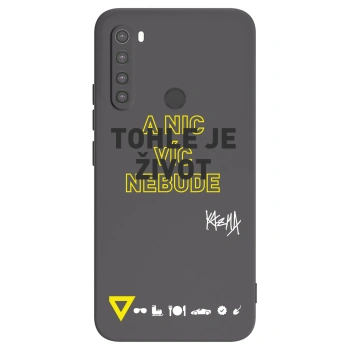 Picasee silikonový černý obal pro Xiaomi Redmi Note 8 - Kazma - TOHLE JE ŽIVOT A NIC VÍC NEBUDE