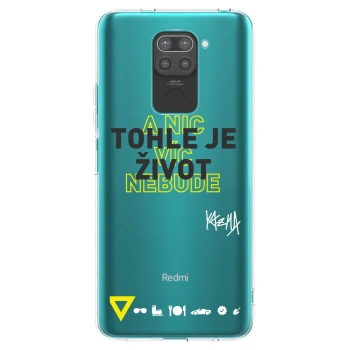 Picasee silikonový černý obal pro Xiaomi Redmi Note 9 - Kazma - TOHLE JE ŽIVOT A NIC VÍC NEBUDE