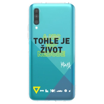Picasee silikonový průhledný obal pro Samsung Galaxy A30s A307F - Kazma - TOHLE JE ŽIVOT A NIC VÍC NEBUDE