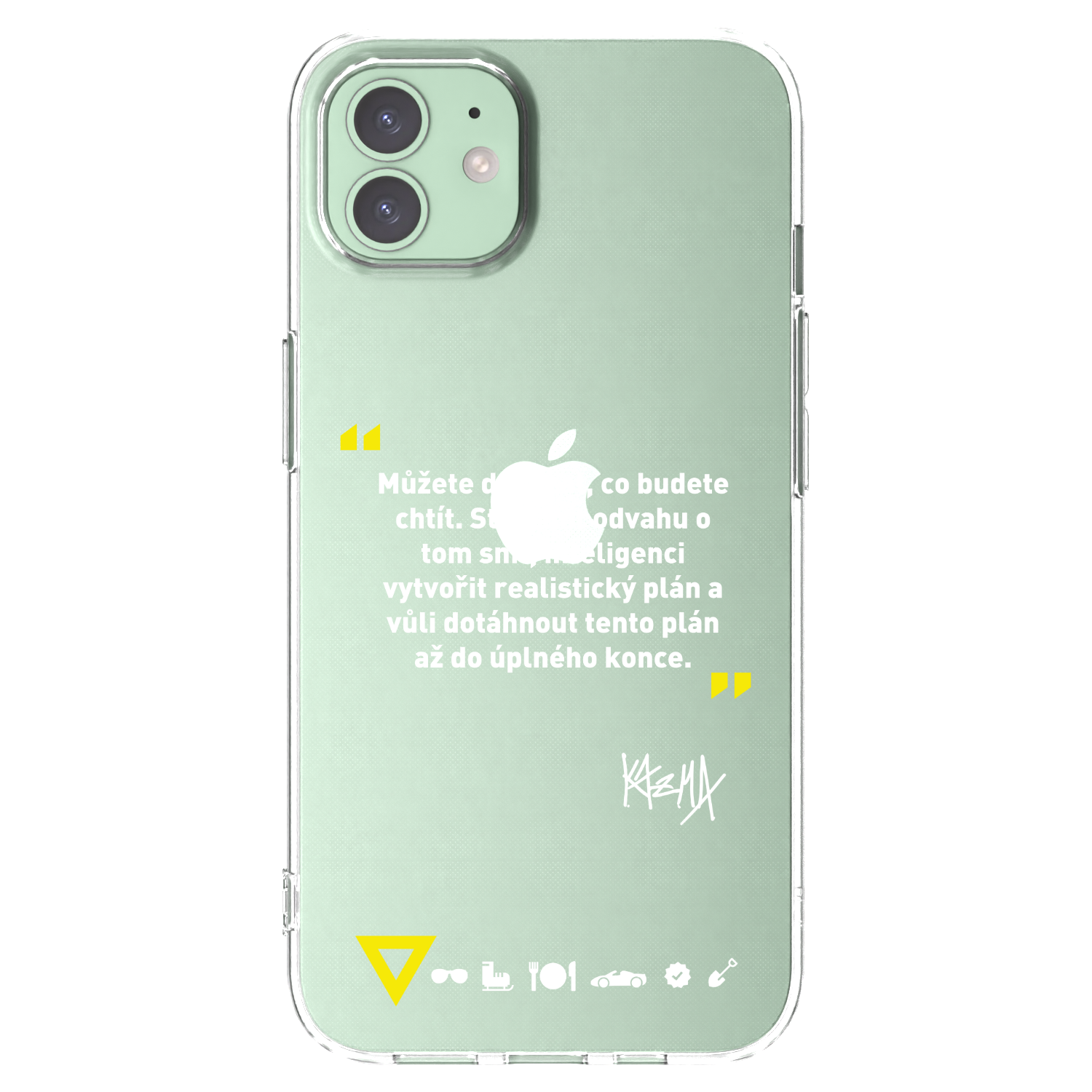 Picasee silikonový průhledný obal pro Apple iPhone 12 - Kazma - MŮŽETE DOKÁZAT, CO BUDETE CHTÍT