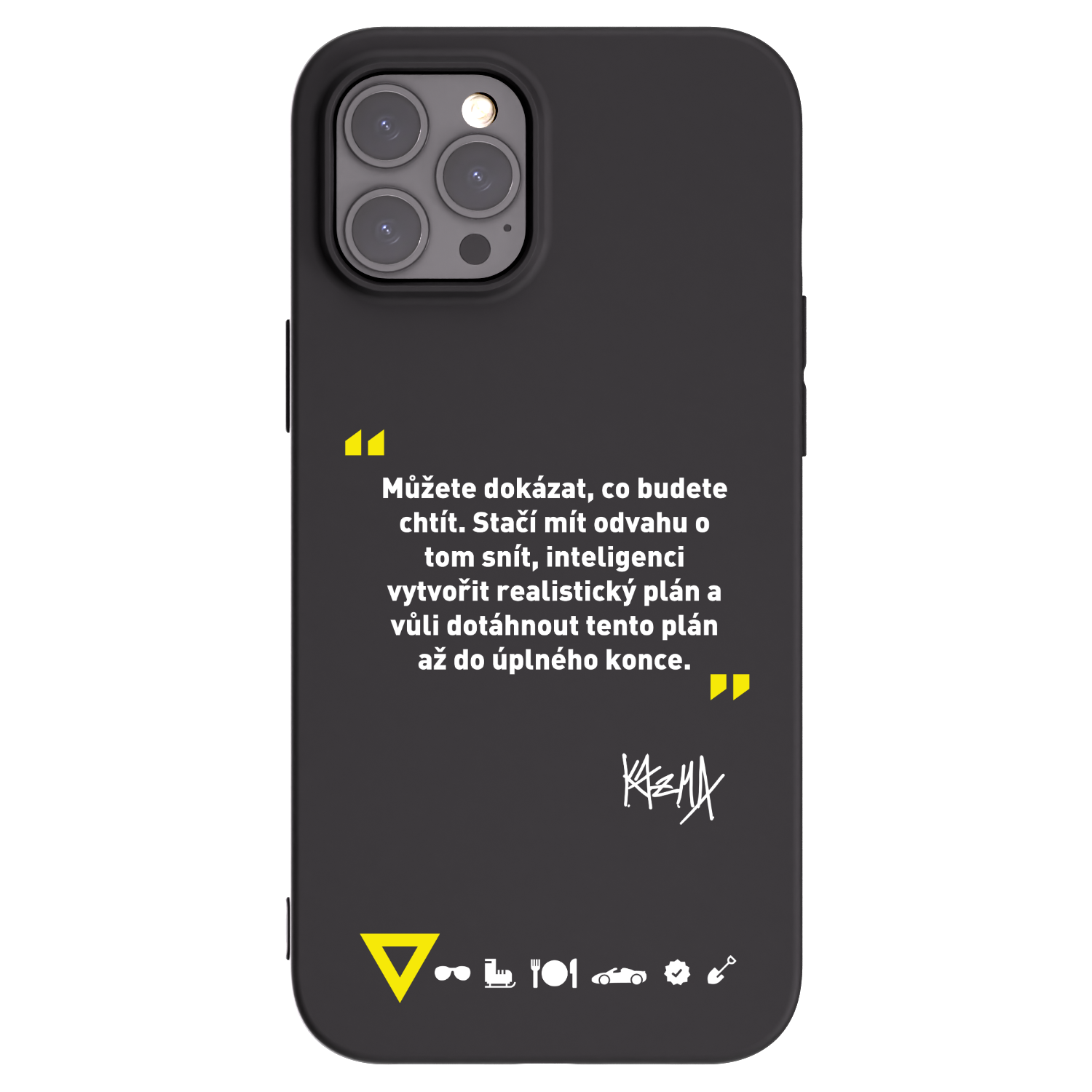 Picasee silikonový černý obal pro Apple iPhone 12 Pro Max - Kazma - MŮŽETE DOKÁZAT, CO BUDETE CHTÍT