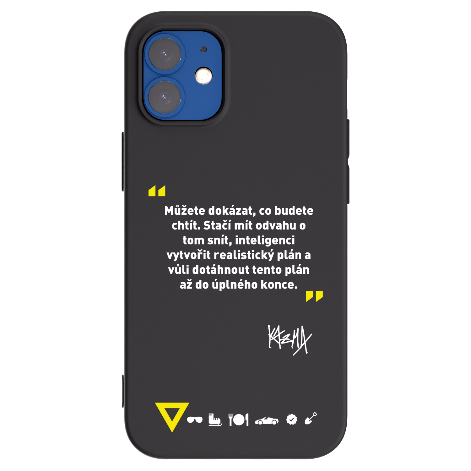 Picasee silikonový černý obal pro Apple iPhone 12 mini - Kazma - MŮŽETE DOKÁZAT, CO BUDETE CHTÍT