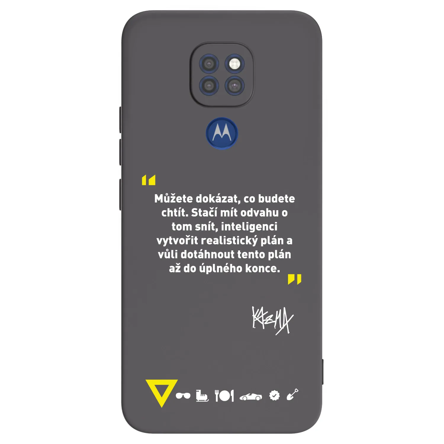 Picasee silikonový černý obal pro Motorola Moto G9 Play - Kazma - MŮŽETE DOKÁZAT, CO BUDETE CHTÍT