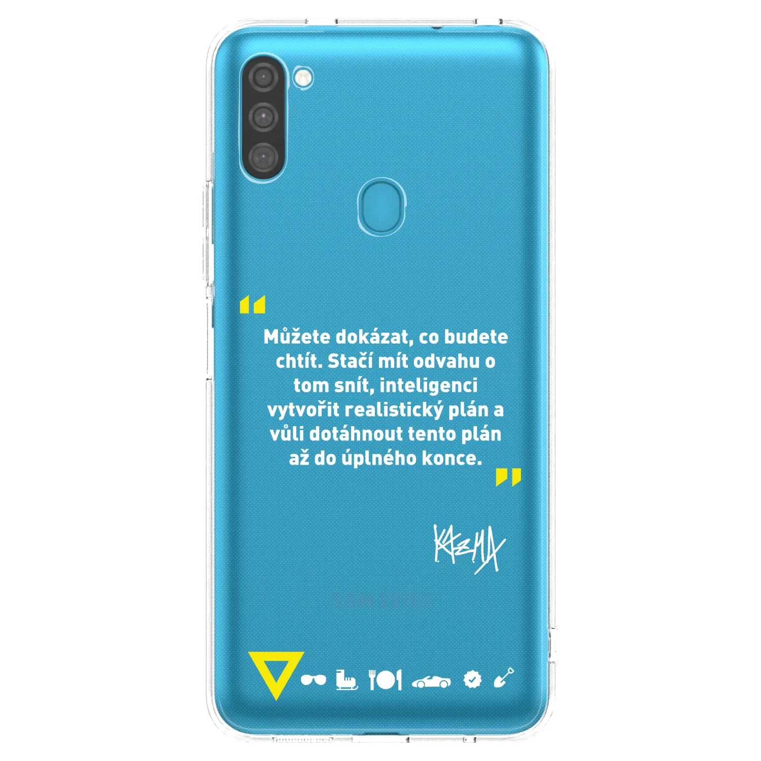 Picasee silikonový průhledný obal pro Samsung Galaxy M11 - Kazma - MŮŽETE DOKÁZAT, CO BUDETE CHTÍT