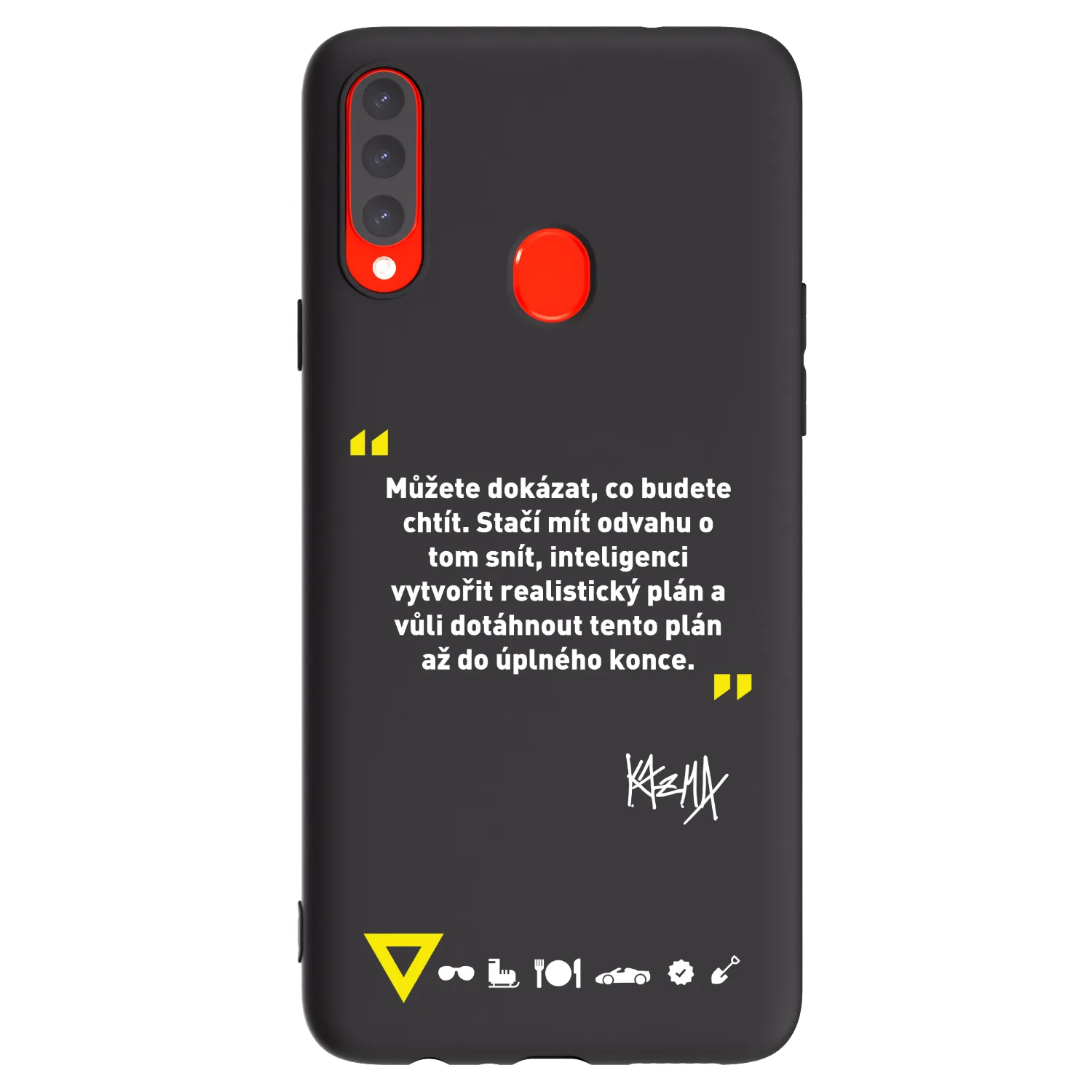 Picasee silikonový černý obal pro Samsung Galaxy A20s - Kazma - MŮŽETE DOKÁZAT, CO BUDETE CHTÍT