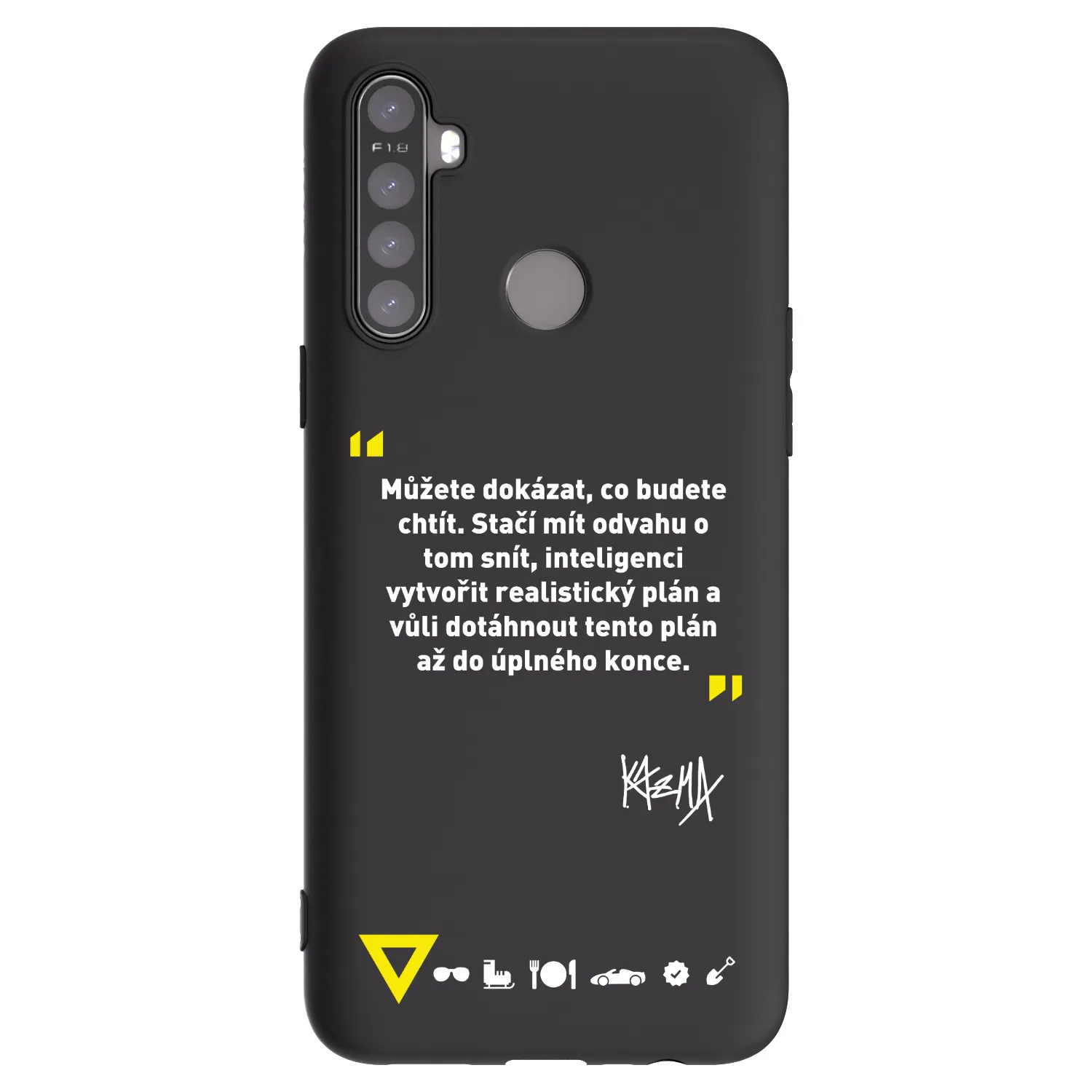 Picasee silikonový černý obal pro Realme 5 - Kazma - MŮŽETE DOKÁZAT, CO BUDETE CHTÍT