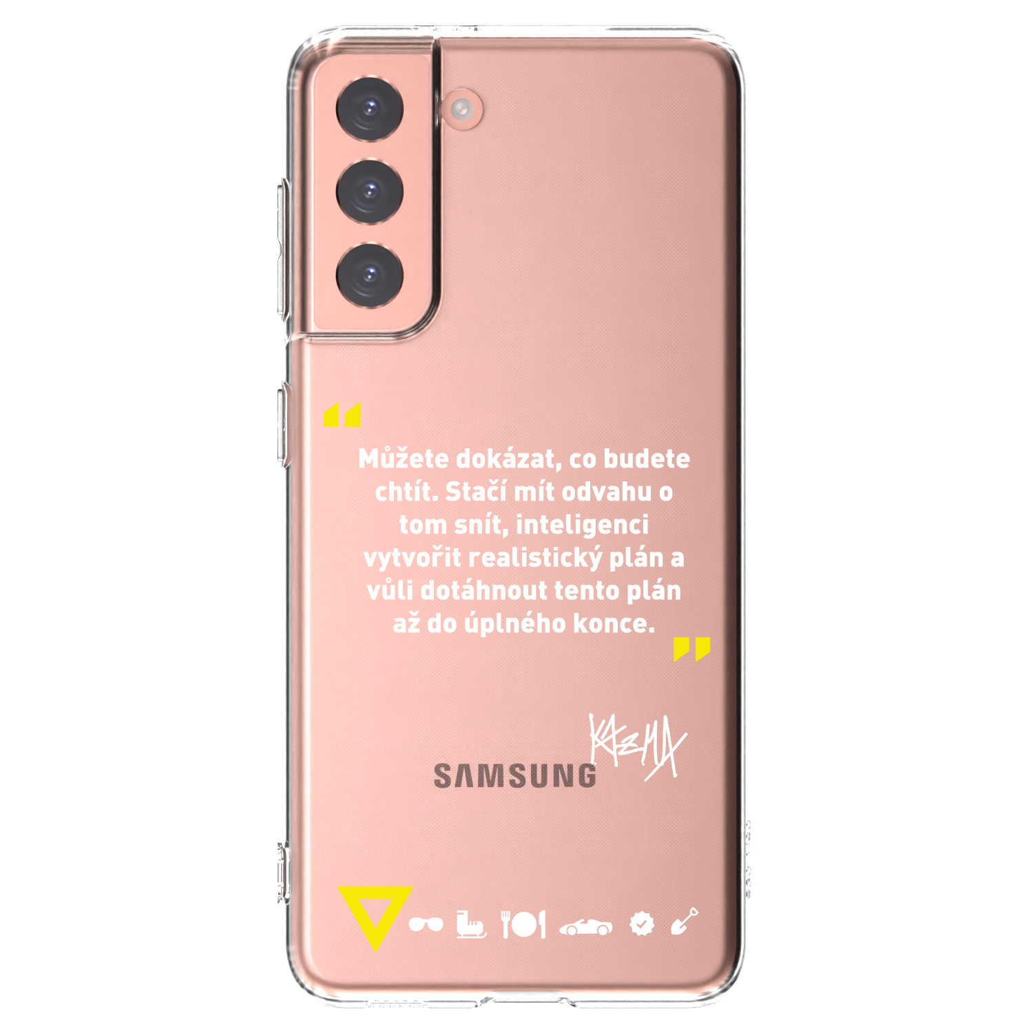 Picasee silikonový průhledný obal pro Samsung Galaxy S21 5G G991B - Kazma - MŮŽETE DOKÁZAT, CO BUDETE CHTÍT