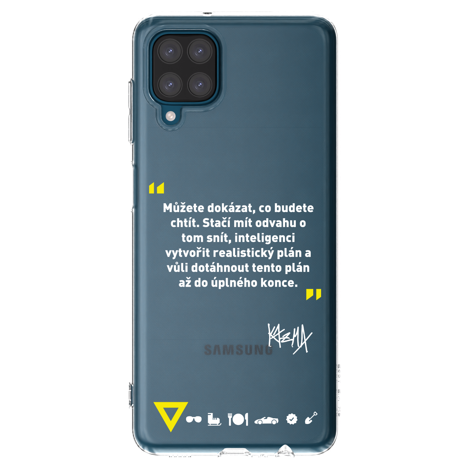 Picasee silikonový průhledný obal pro Samsung Galaxy A12 A125F - Kazma - MŮŽETE DOKÁZAT, CO BUDETE CHTÍT