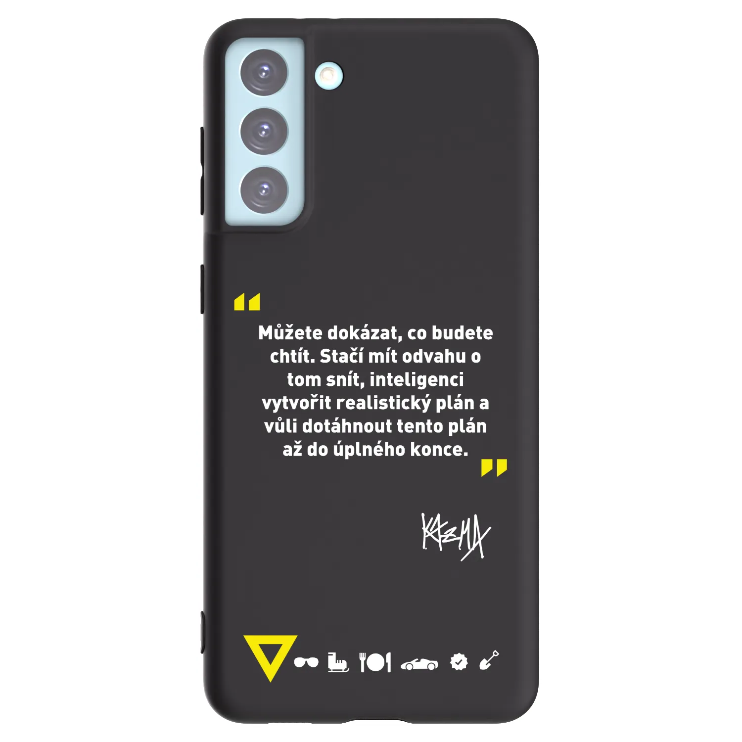 Picasee silikonový černý obal pro Samsung Galaxy S21+ 5G G996F - Kazma - MŮŽETE DOKÁZAT, CO BUDETE CHTÍT