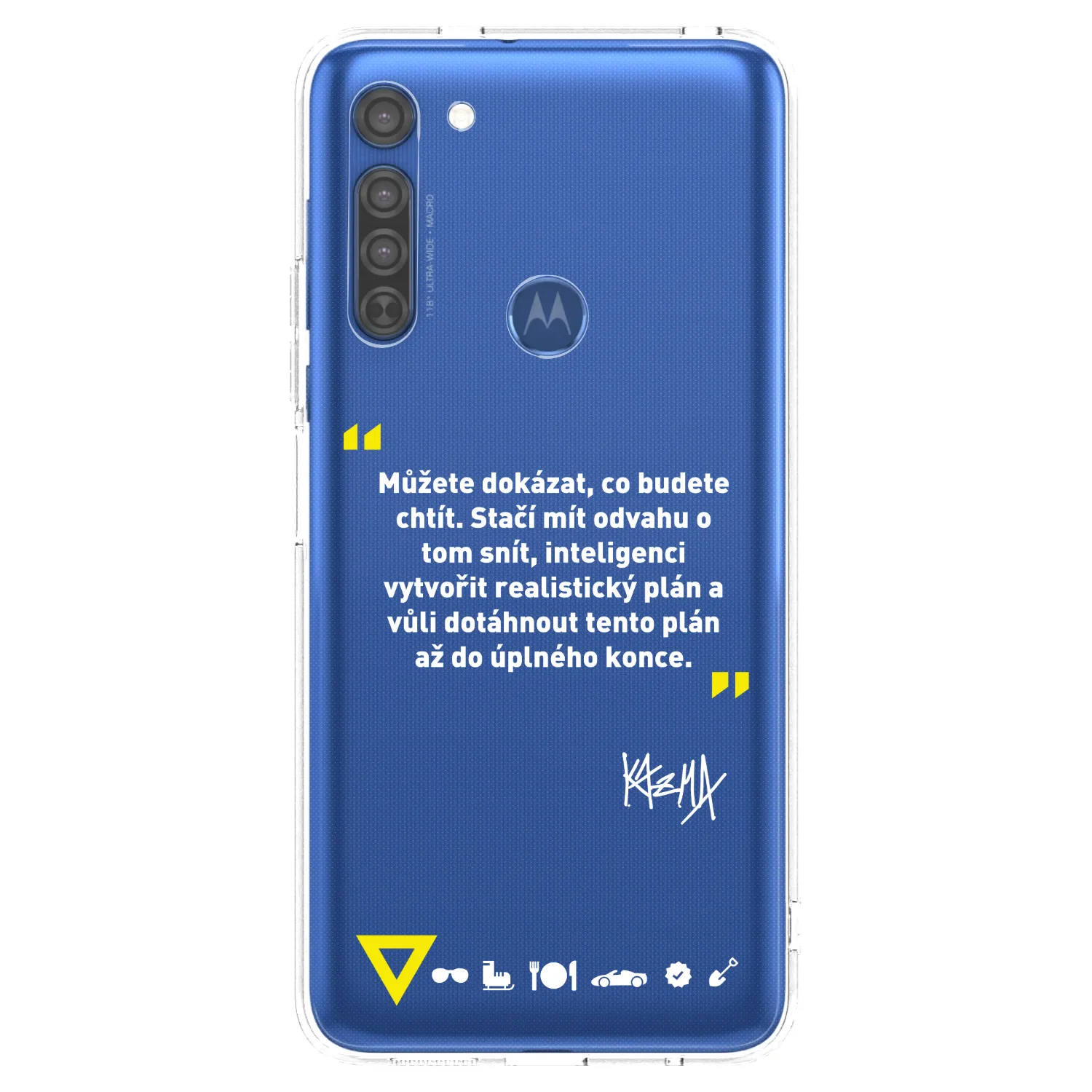 Picasee silikonový průhledný obal pro Motorola Moto G8 - Kazma - MŮŽETE DOKÁZAT, CO BUDETE CHTÍT