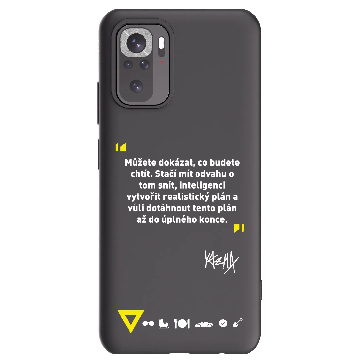 Picasee silikonový černý obal pro Xiaomi Redmi Note 10 - Kazma - MŮŽETE DOKÁZAT, CO BUDETE CHTÍT