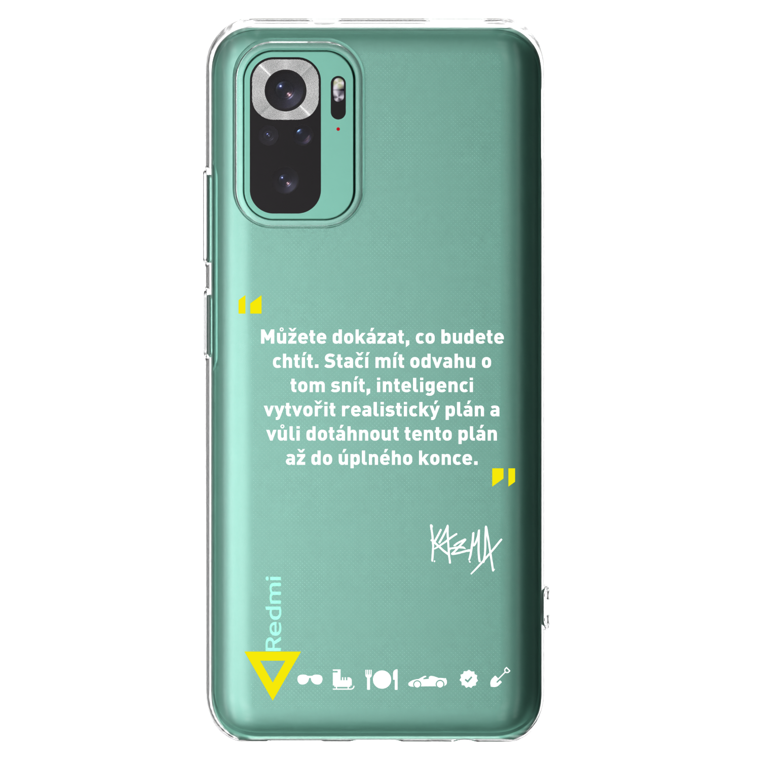 Picasee silikonový průhledný obal pro Xiaomi Redmi Note 10 Pro - Kazma - MŮŽETE DOKÁZAT, CO BUDETE CHTÍT