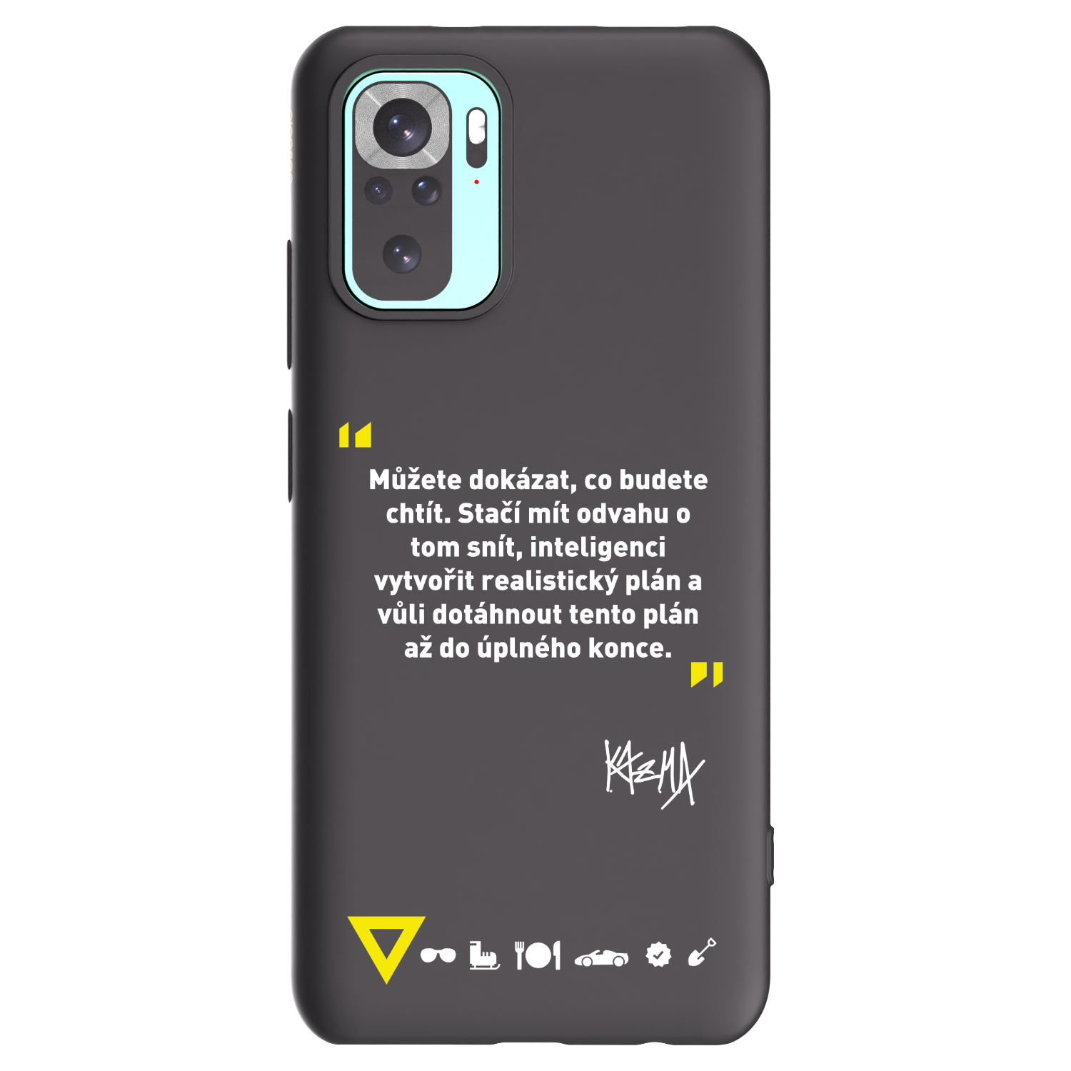 Picasee silikonový černý obal pro Xiaomi Redmi Note 10 Pro - Kazma - MŮŽETE DOKÁZAT, CO BUDETE CHTÍT