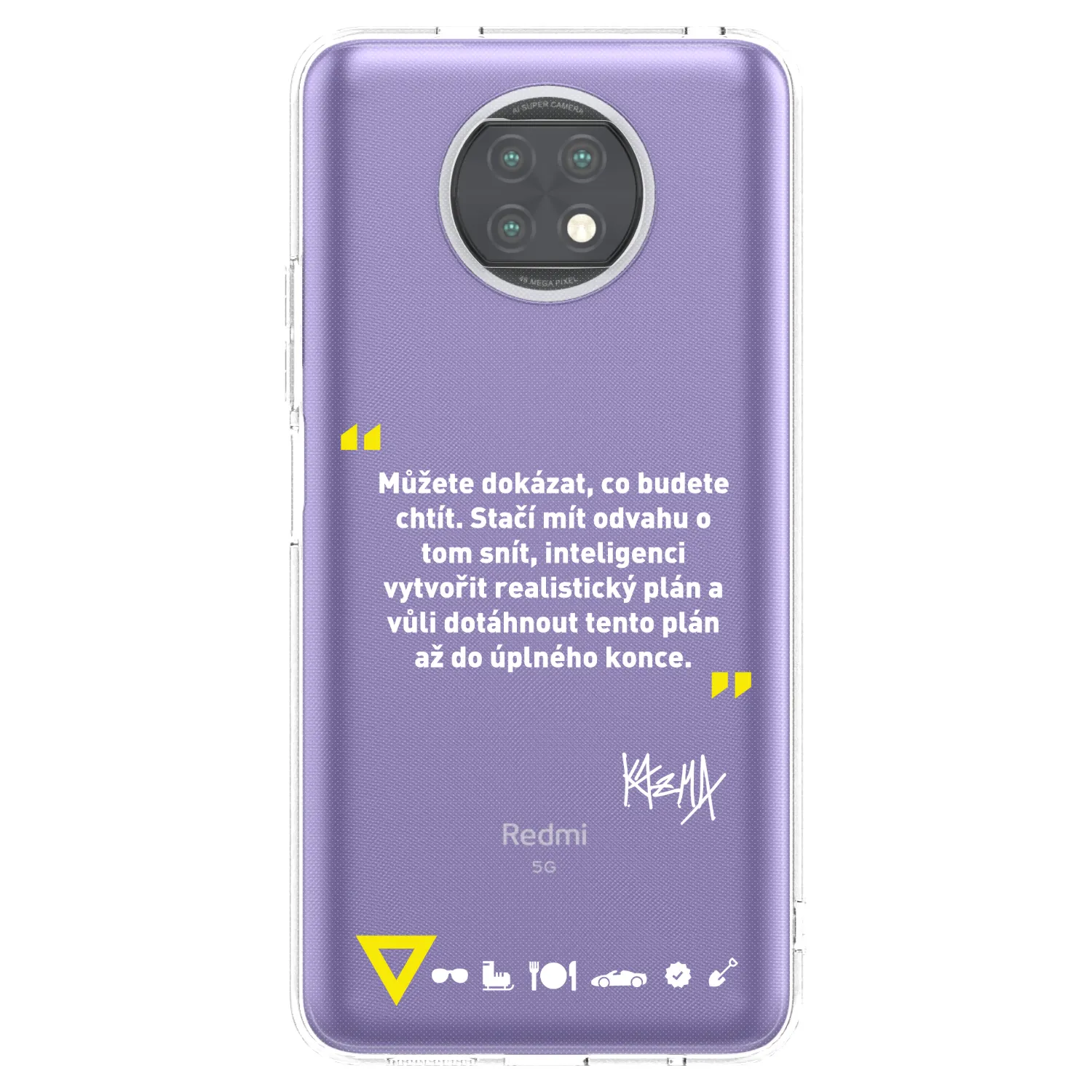Picasee silikonový průhledný obal pro Xiaomi Redmi Note 9T - Kazma - MŮŽETE DOKÁZAT, CO BUDETE CHTÍT