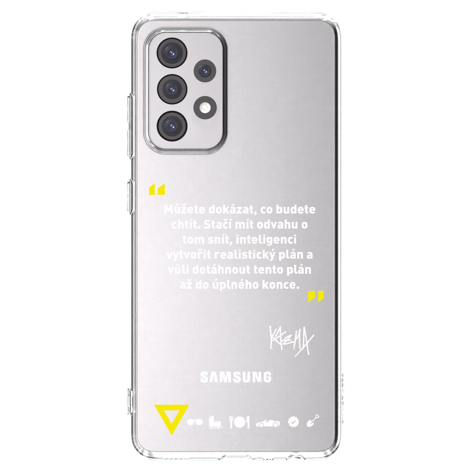 Picasee silikonový průhledný obal pro Samsung Galaxy A52s 5G A528B - Kazma - MŮŽETE DOKÁZAT, CO BUDETE CHTÍT