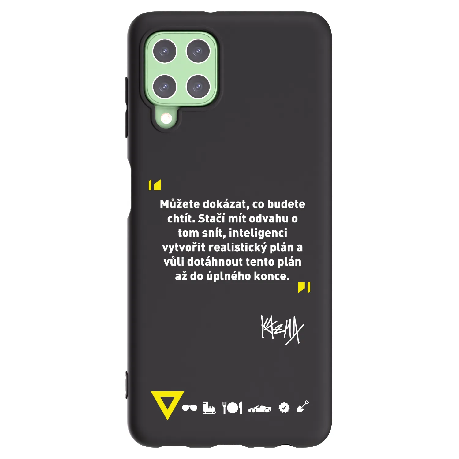 Picasee silikonový černý obal pro Samsung Galaxy A22 A225F 4G - Kazma - MŮŽETE DOKÁZAT, CO BUDETE CHTÍT