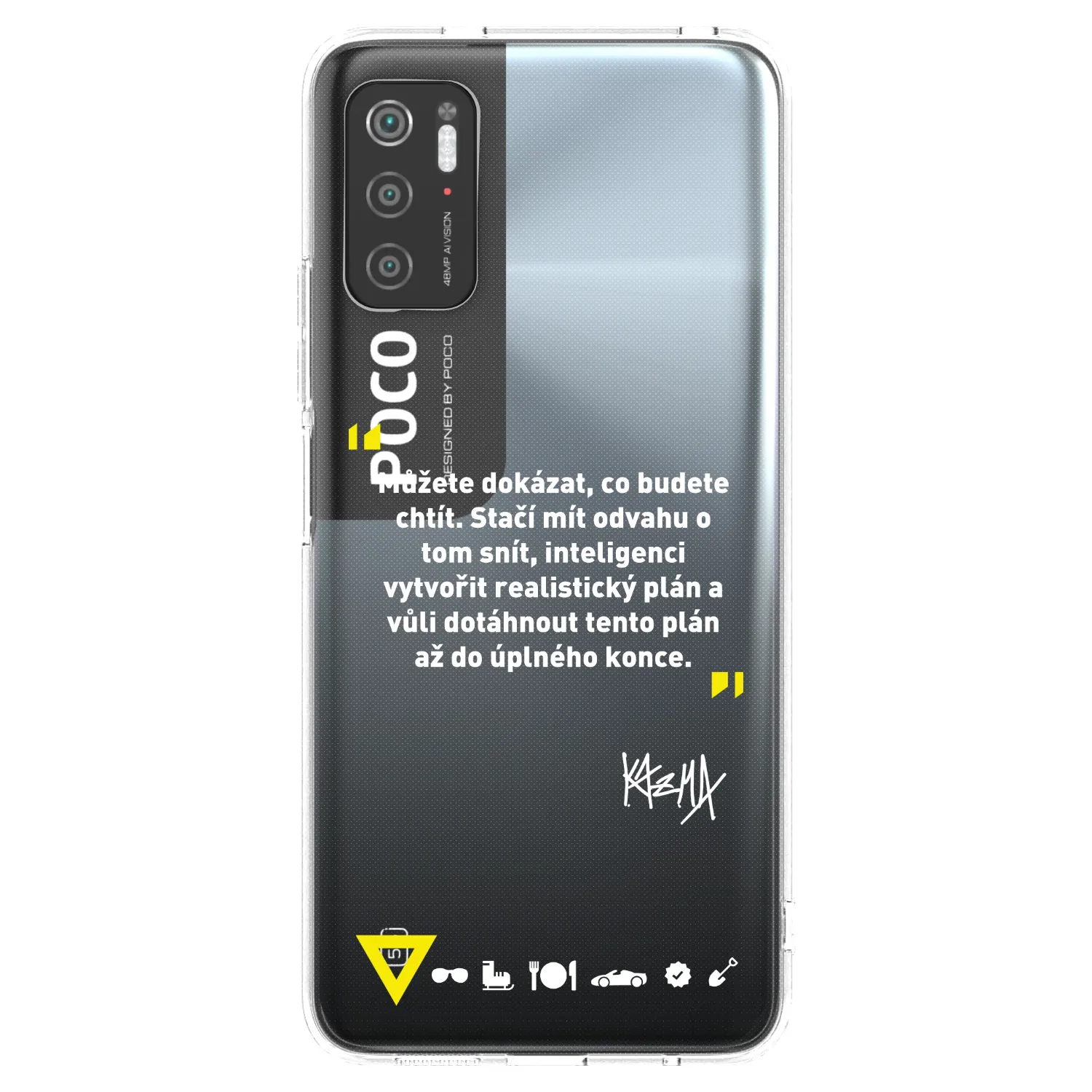 Picasee silikonový průhledný obal pro Xiaomi Poco M3 Pro 5G - Kazma - MŮŽETE DOKÁZAT, CO BUDETE CHTÍT