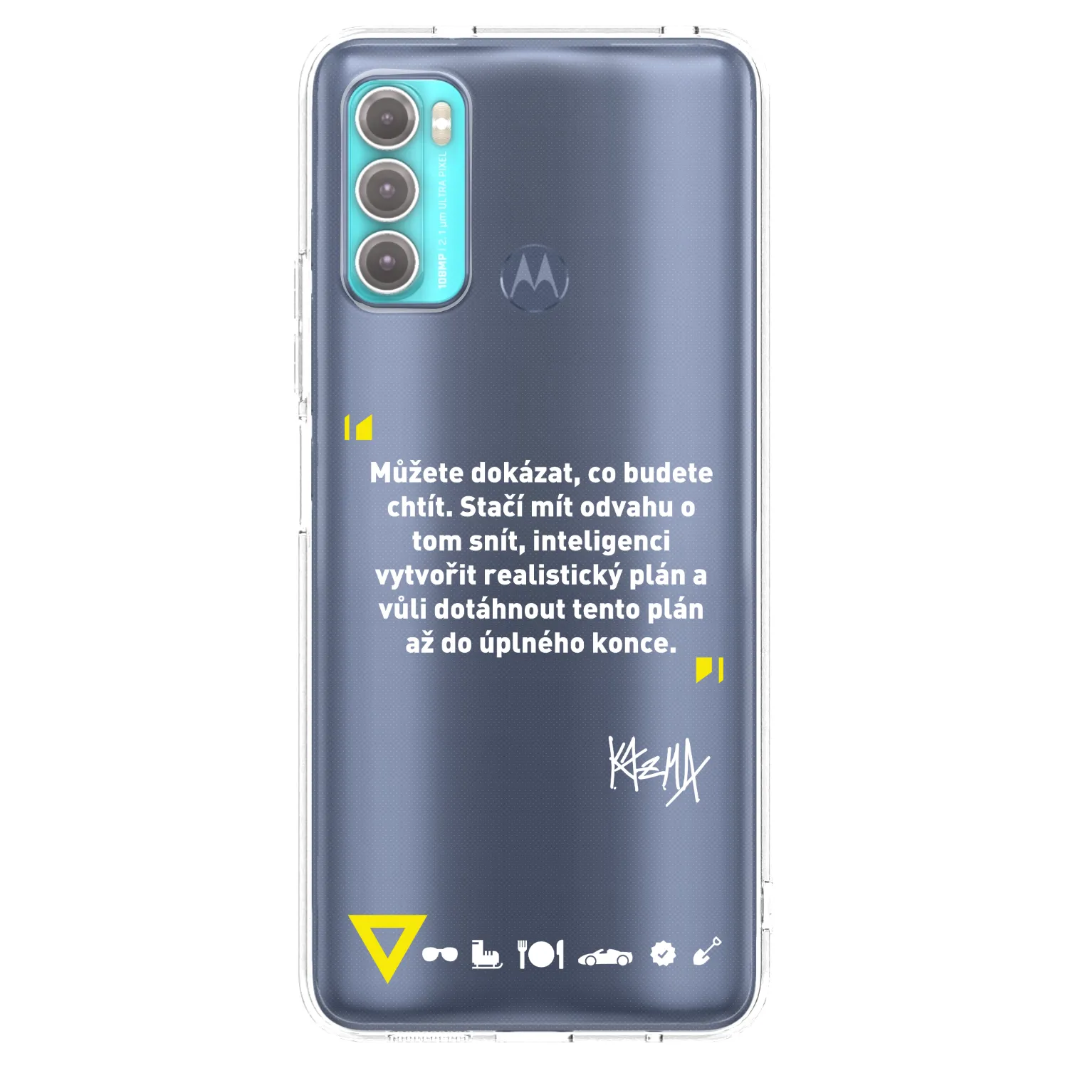 Picasee silikonový průhledný obal pro Motorola Moto G60 - Kazma - MŮŽETE DOKÁZAT, CO BUDETE CHTÍT