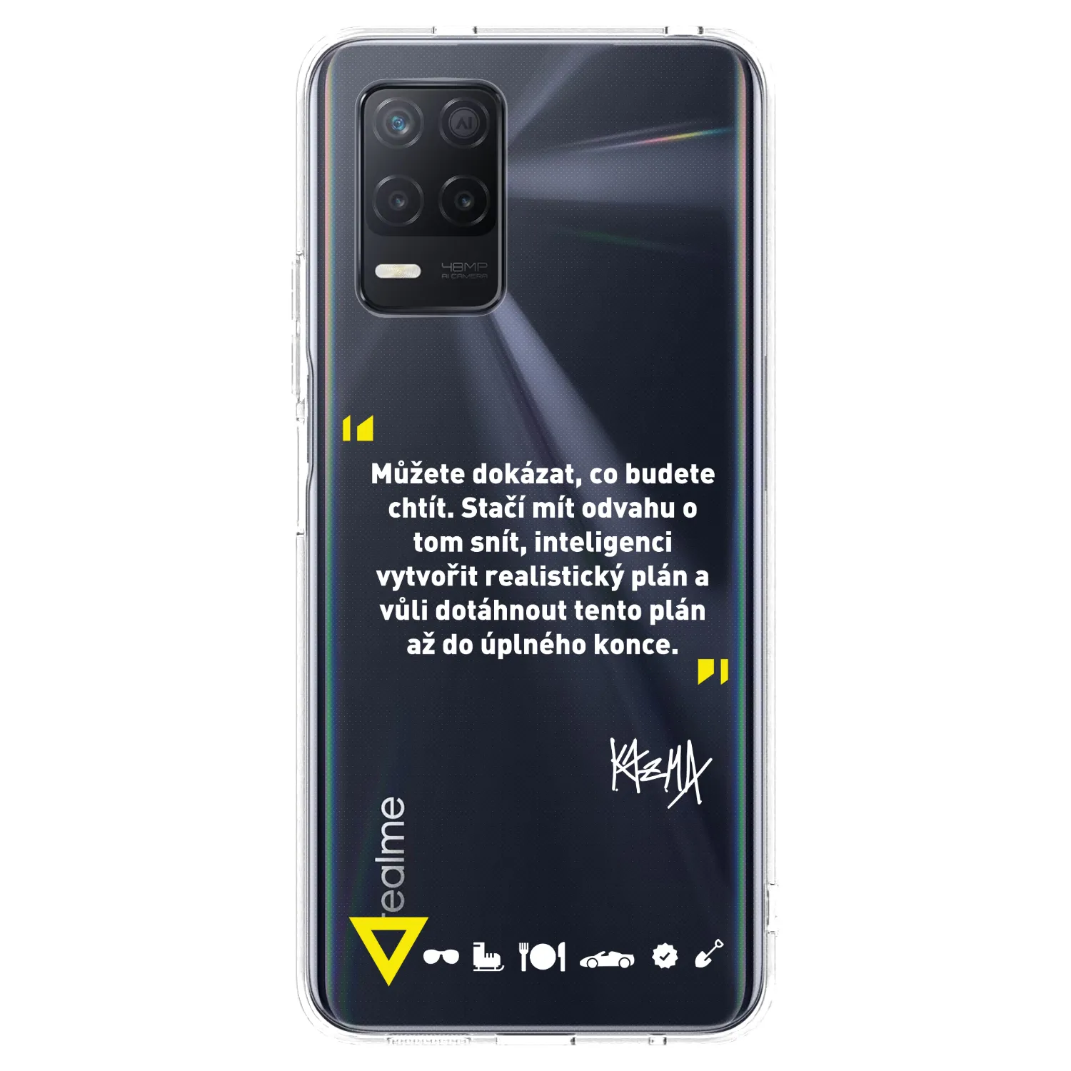 Picasee silikonový průhledný obal pro Realme 8 5G - Kazma - MŮŽETE DOKÁZAT, CO BUDETE CHTÍT