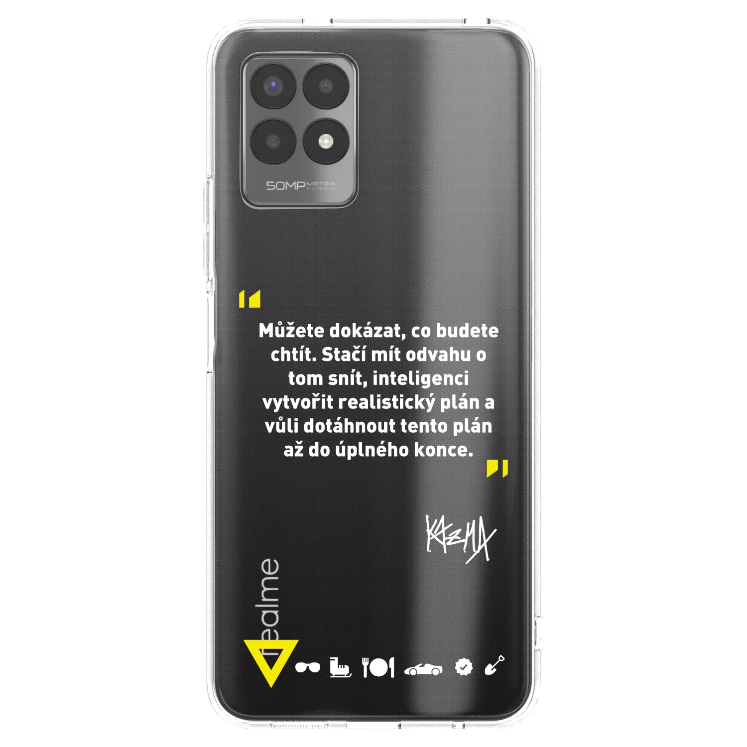 Picasee silikonový průhledný obal pro Realme 8i - Kazma - MŮŽETE DOKÁZAT, CO BUDETE CHTÍT
