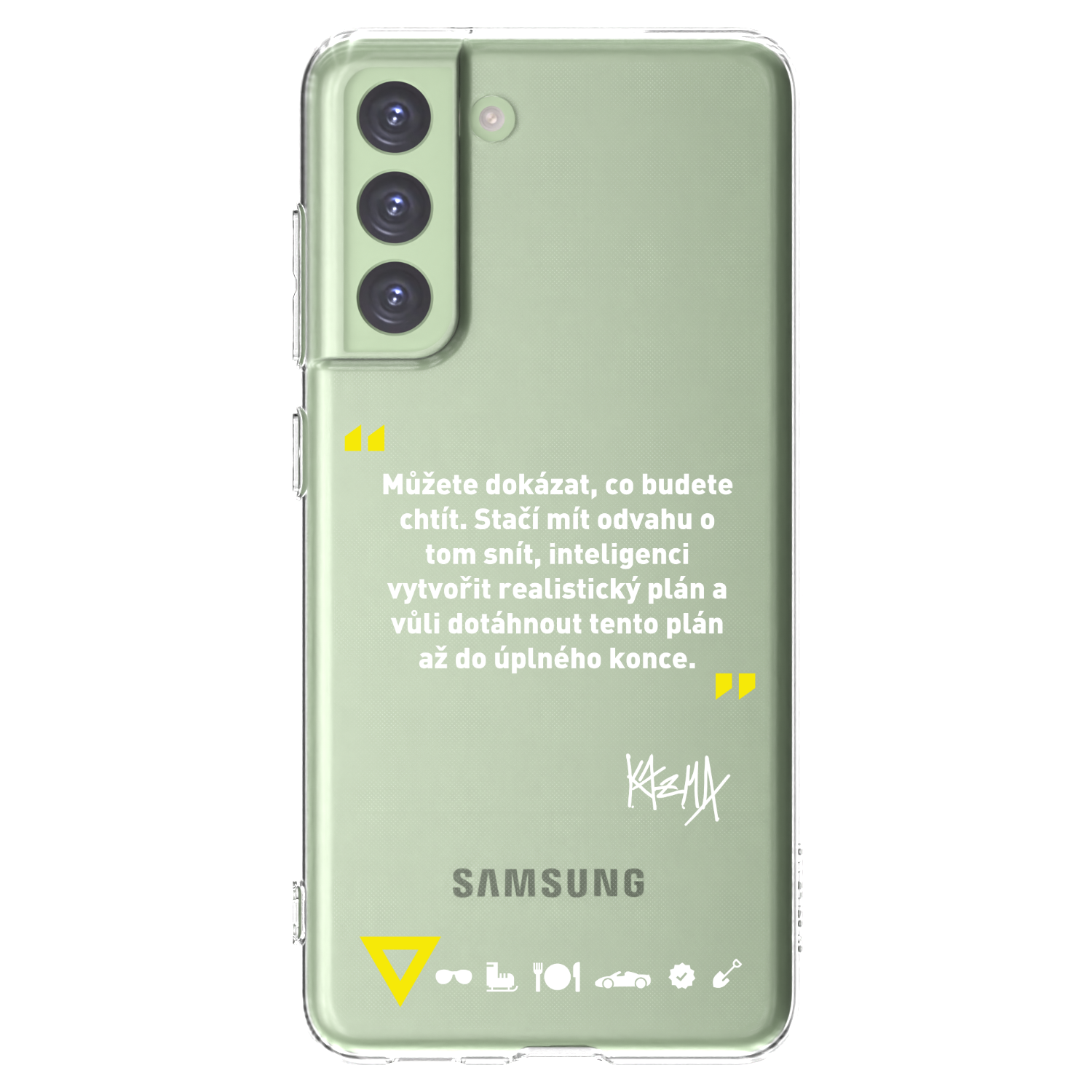 Picasee silikonový průhledný obal pro Samsung Galaxy S21 FE 5G - Kazma - MŮŽETE DOKÁZAT, CO BUDETE CHTÍT