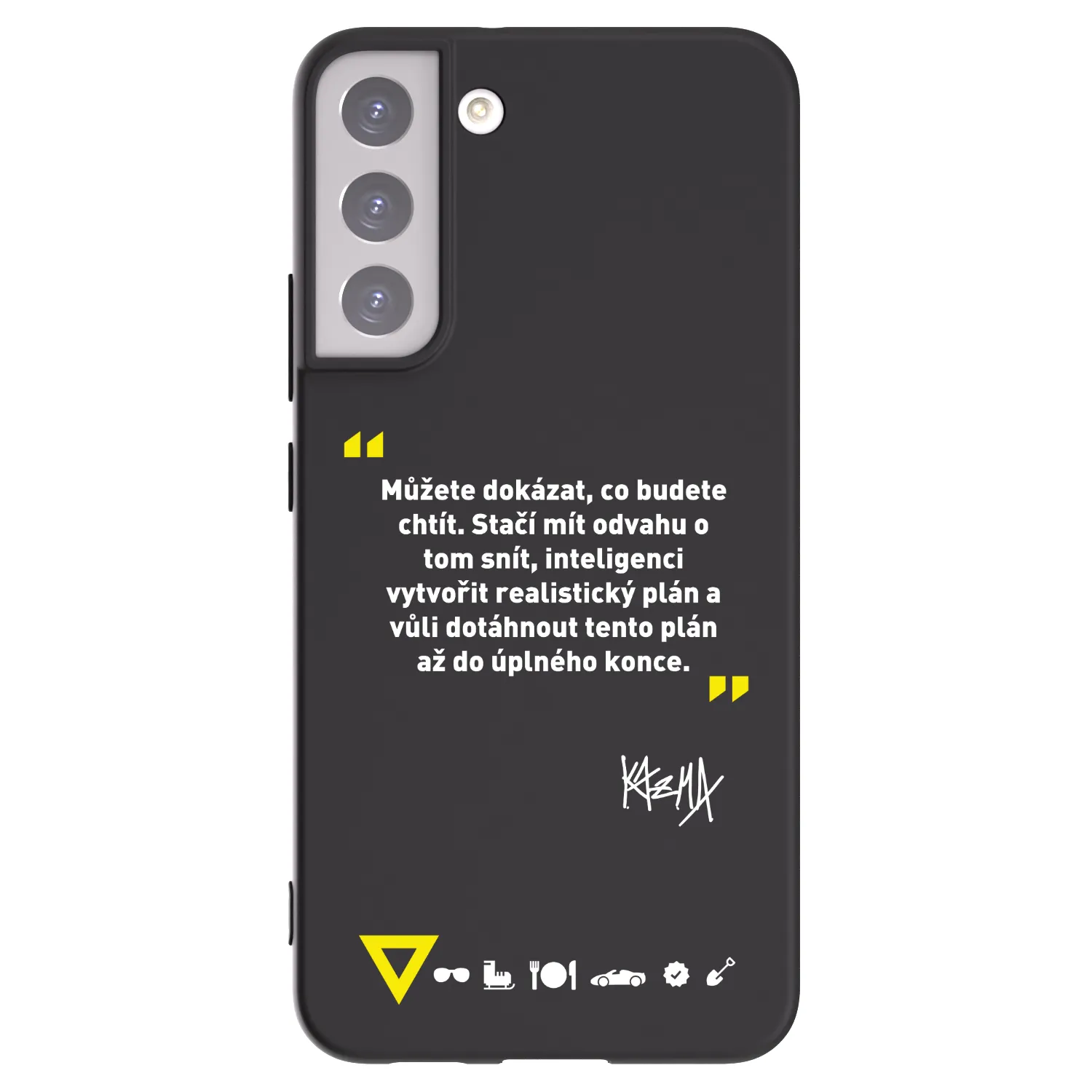 Picasee silikonový černý obal pro Samsung Galaxy S22+ 5G - Kazma - MŮŽETE DOKÁZAT, CO BUDETE CHTÍT