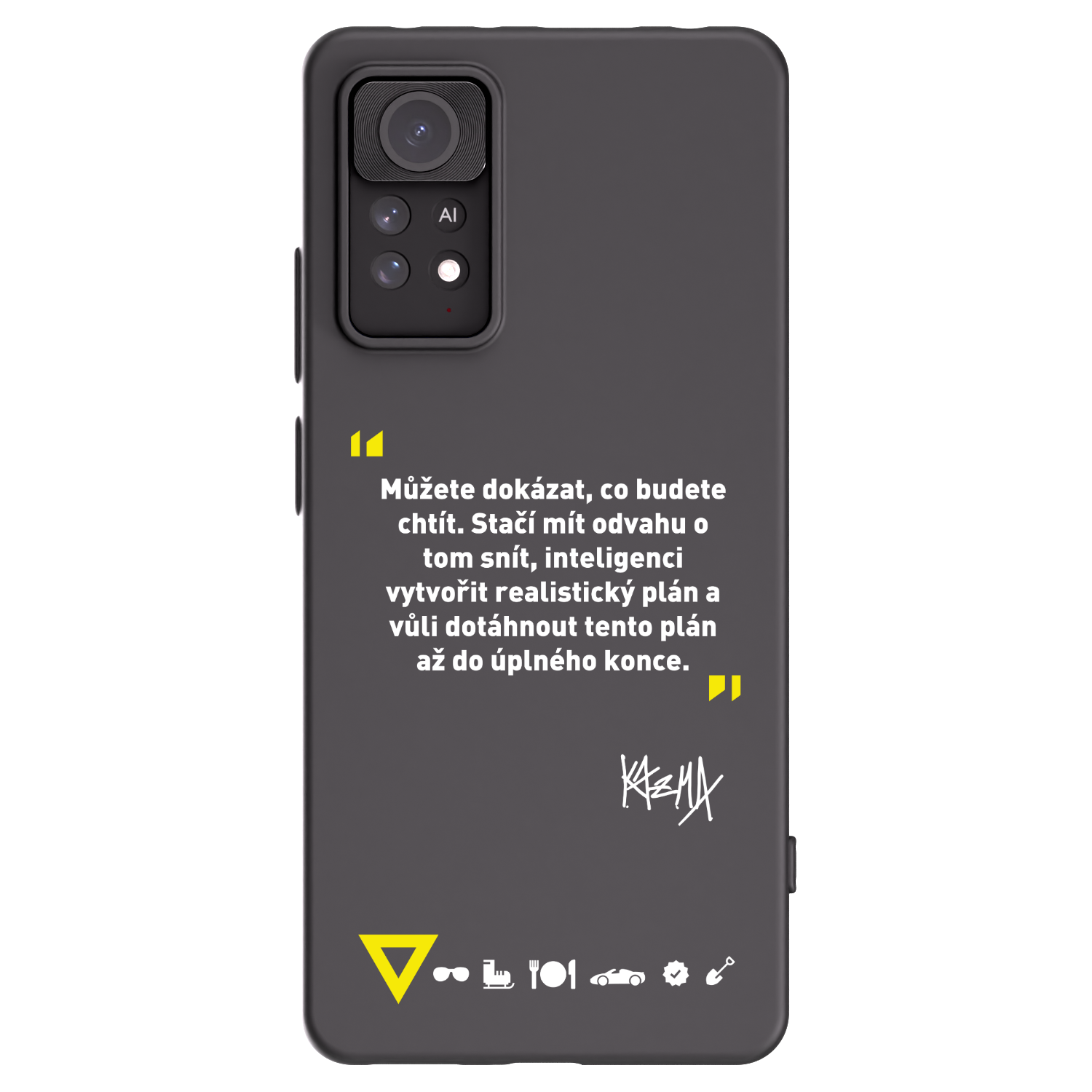 Picasee silikonový černý obal pro Xiaomi Redmi Note 11 Pro 5G - Kazma - MŮŽETE DOKÁZAT, CO BUDETE CHTÍT