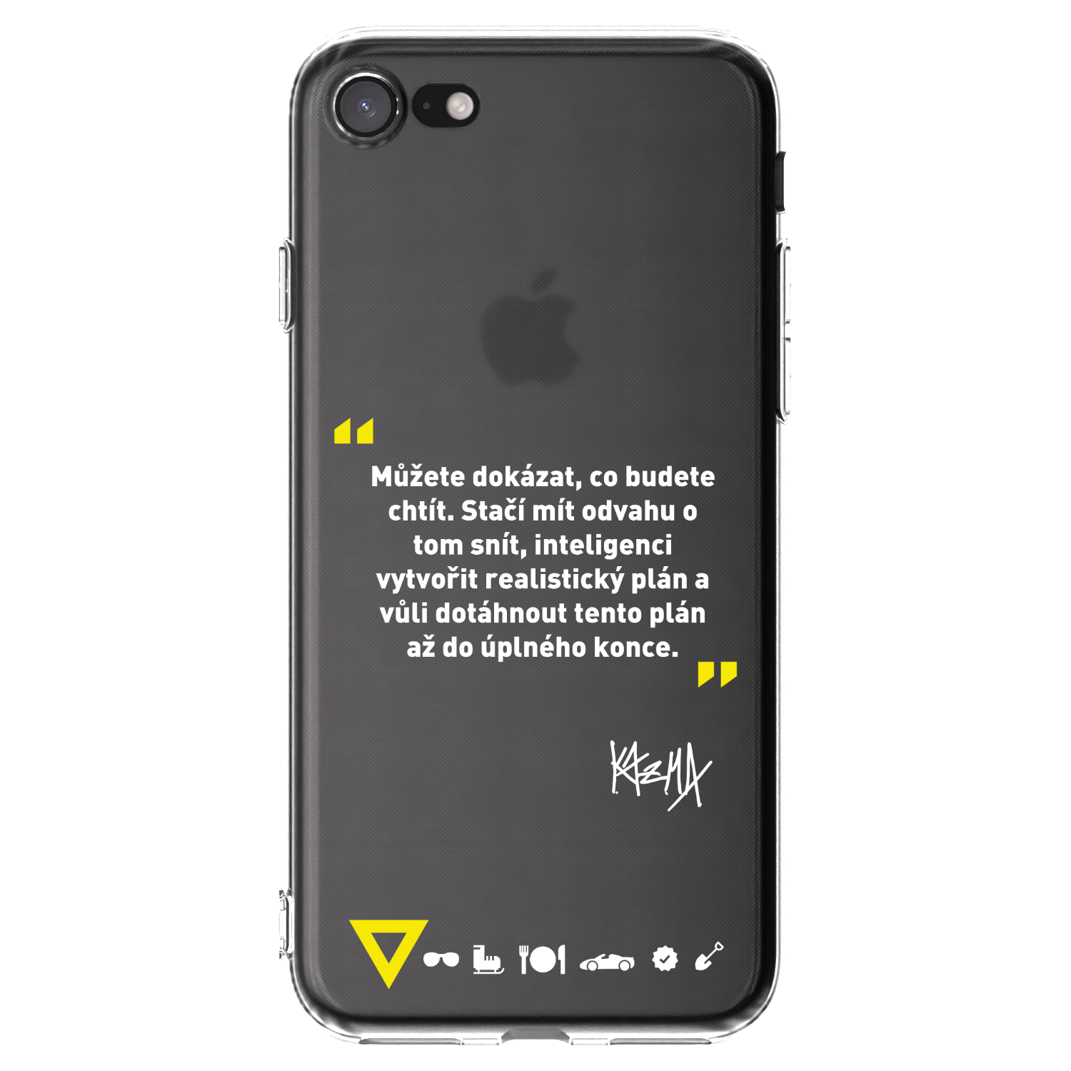 Picasee silikonový průhledný obal pro Apple iPhone SE 2022 - Kazma - MŮŽETE DOKÁZAT, CO BUDETE CHTÍT