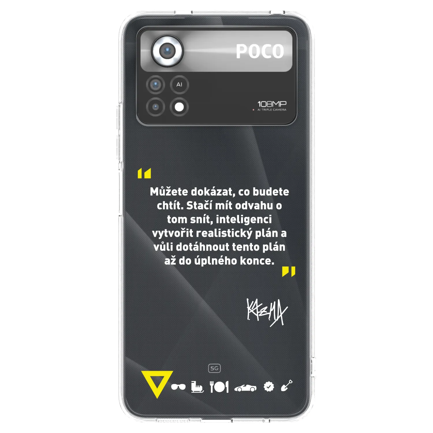 Picasee silikonový průhledný obal pro Xiaomi Poco X4 Pro 5G - Kazma - MŮŽETE DOKÁZAT, CO BUDETE CHTÍT