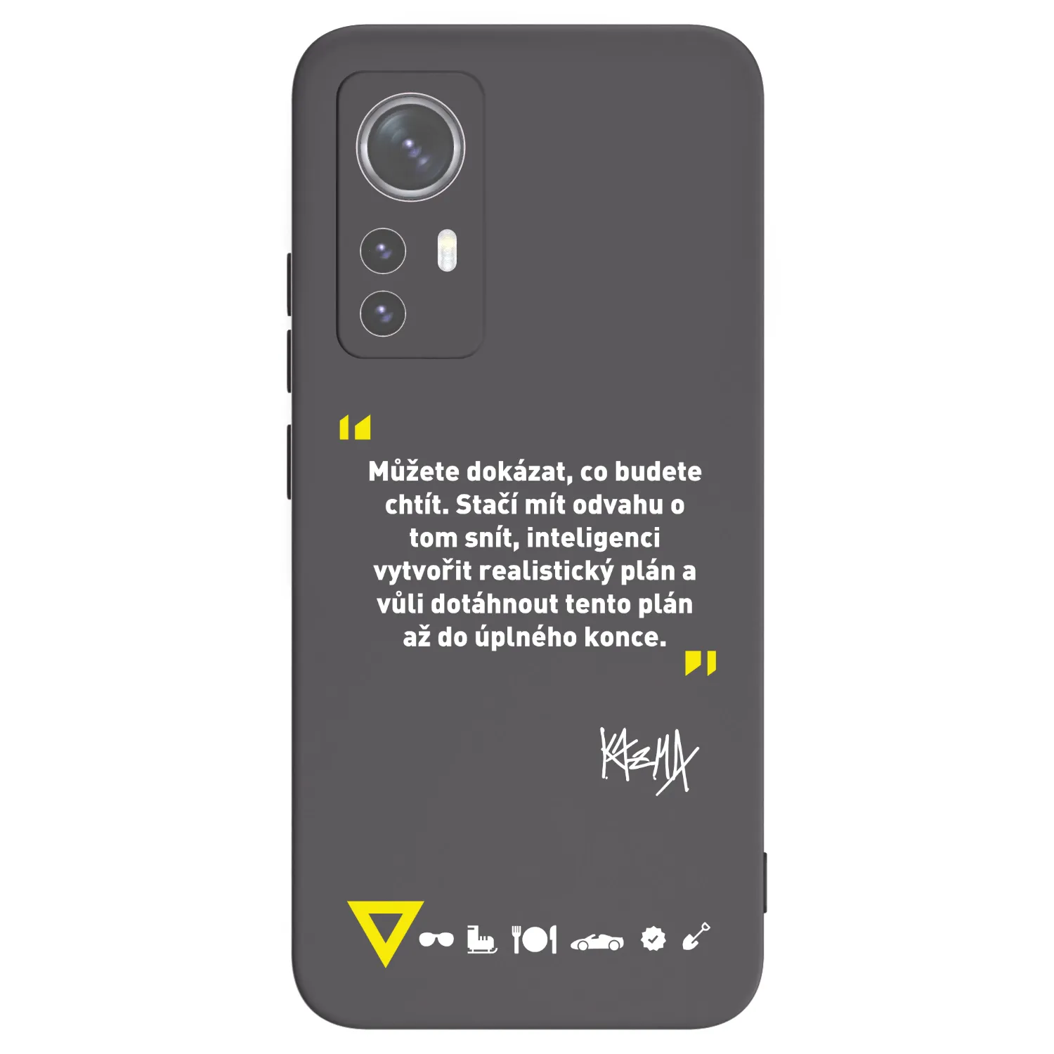 Picasee silikonový černý obal pro Xiaomi 12 - Kazma - MŮŽETE DOKÁZAT, CO BUDETE CHTÍT