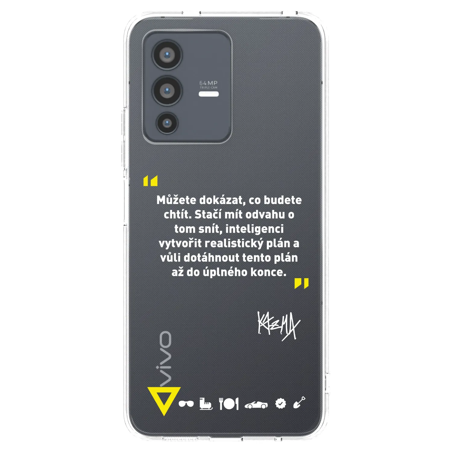 Picasee silikonový průhledný obal pro Vivo V23 5G - Kazma - MŮŽETE DOKÁZAT, CO BUDETE CHTÍT