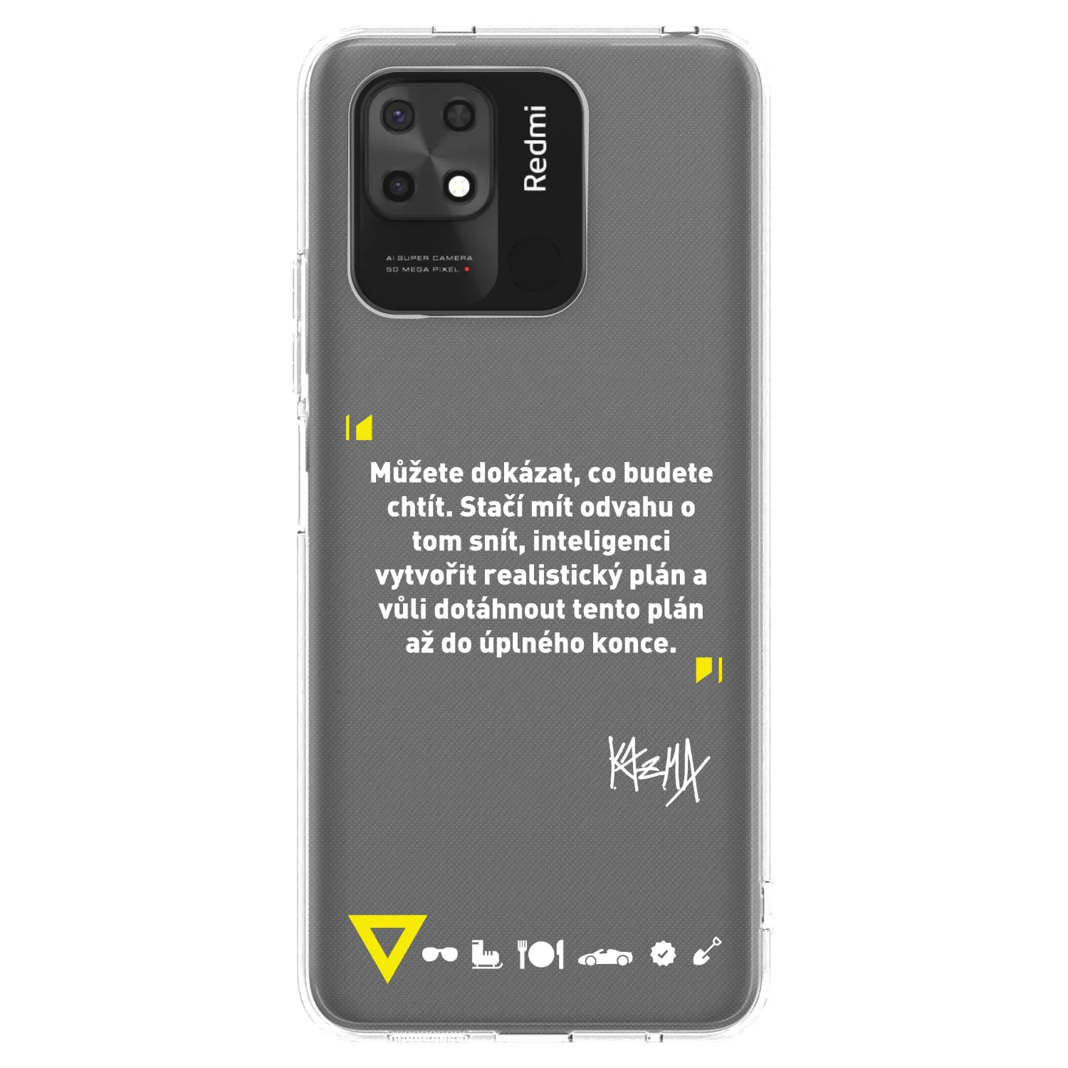 Picasee silikonový průhledný obal pro Xiaomi Redmi 10C - Kazma - MŮŽETE DOKÁZAT, CO BUDETE CHTÍT