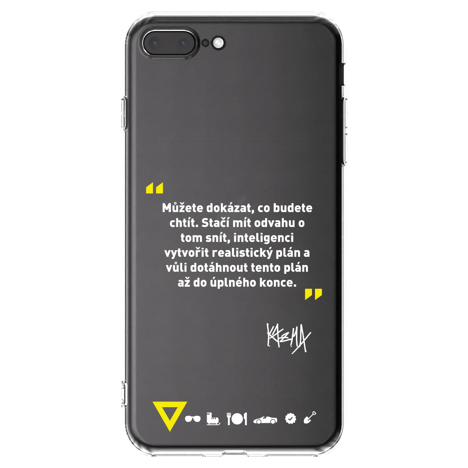 Picasee silikonový průhledný obal pro Apple iPhone 8 Plus - Kazma - MŮŽETE DOKÁZAT, CO BUDETE CHTÍT