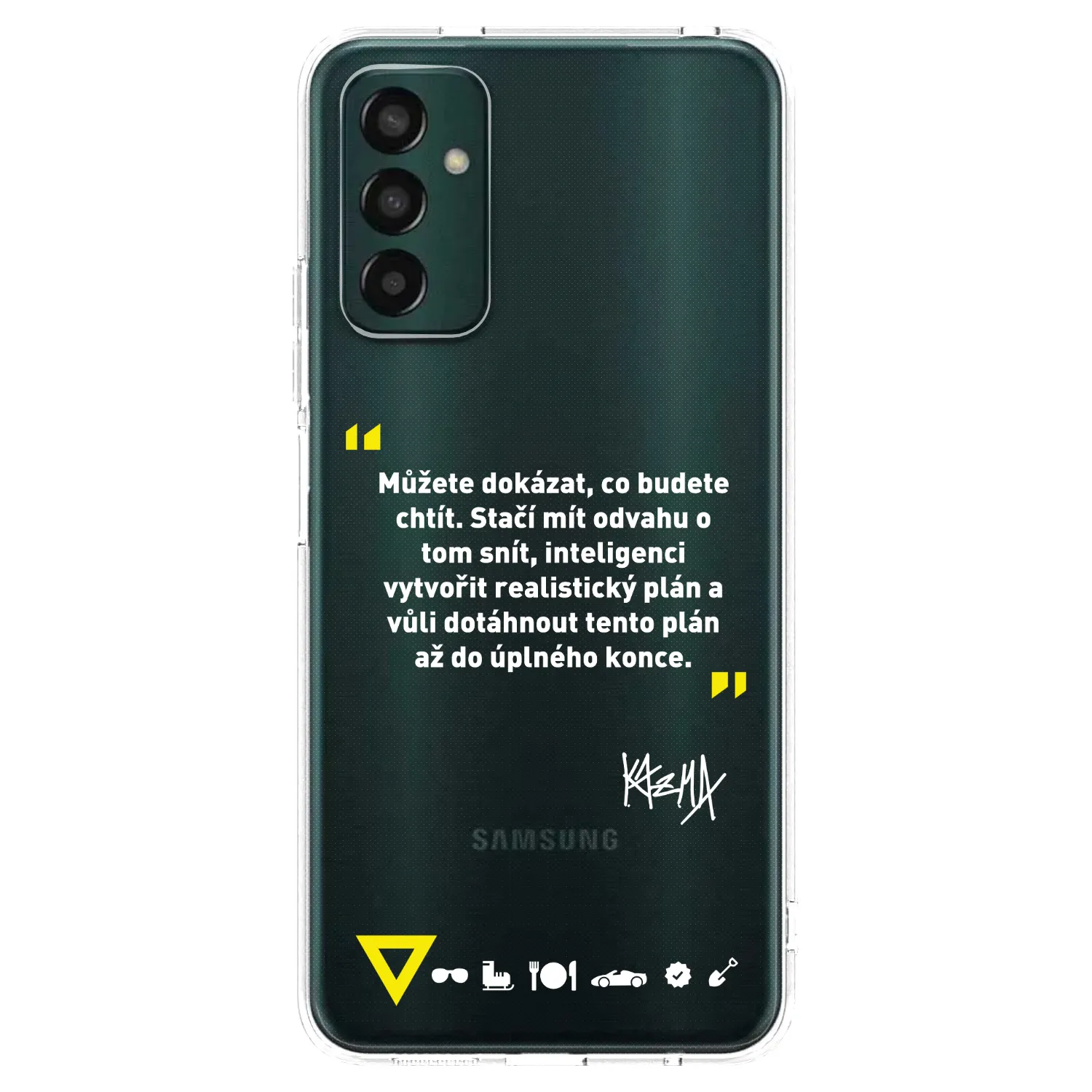 Picasee silikonový průhledný obal pro Samsung Galaxy M13 M135F - Kazma - MŮŽETE DOKÁZAT, CO BUDETE CHTÍT