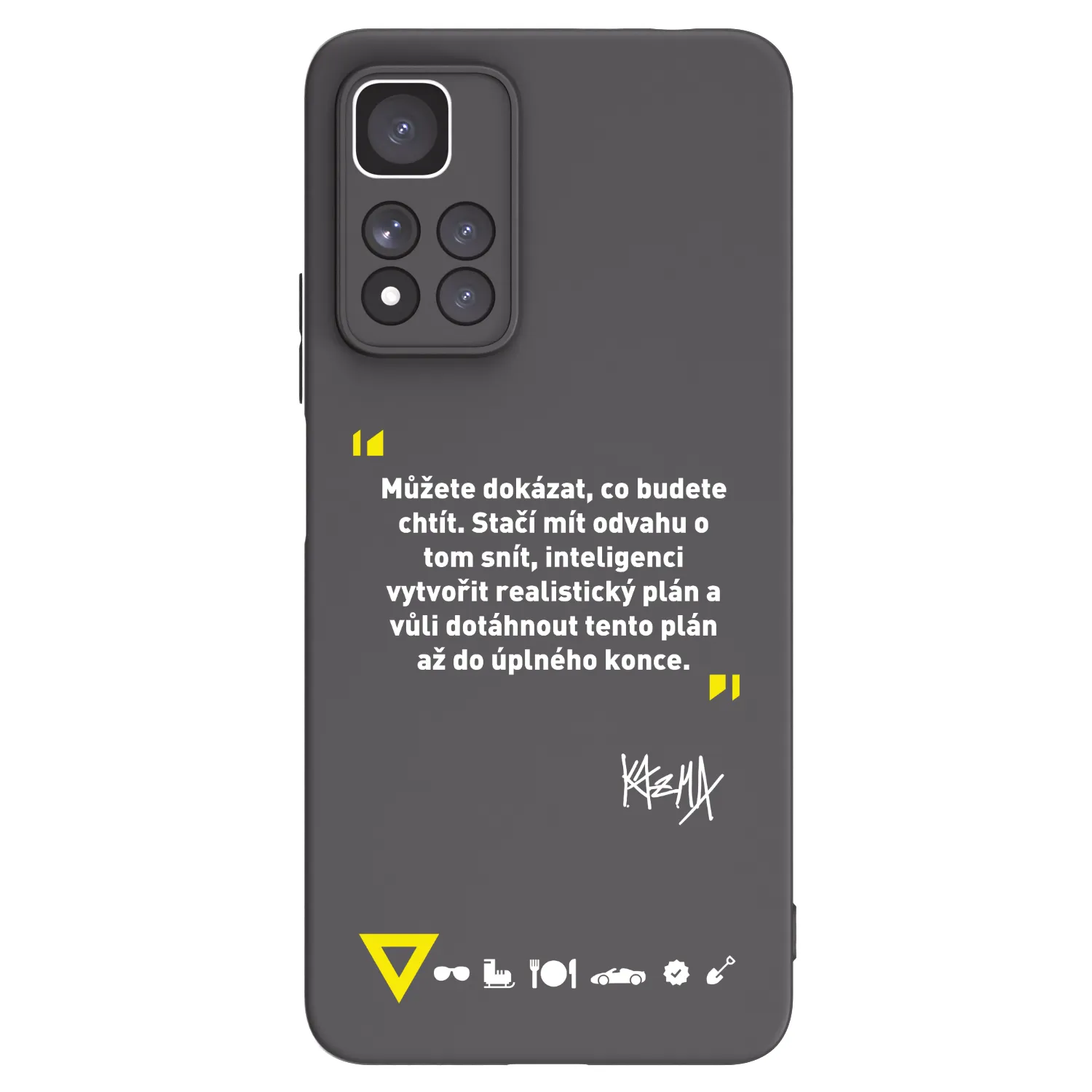 Picasee silikonový černý obal pro Xiaomi Redmi Note 11 Pro+ 5G - Kazma - MŮŽETE DOKÁZAT, CO BUDETE CHTÍT